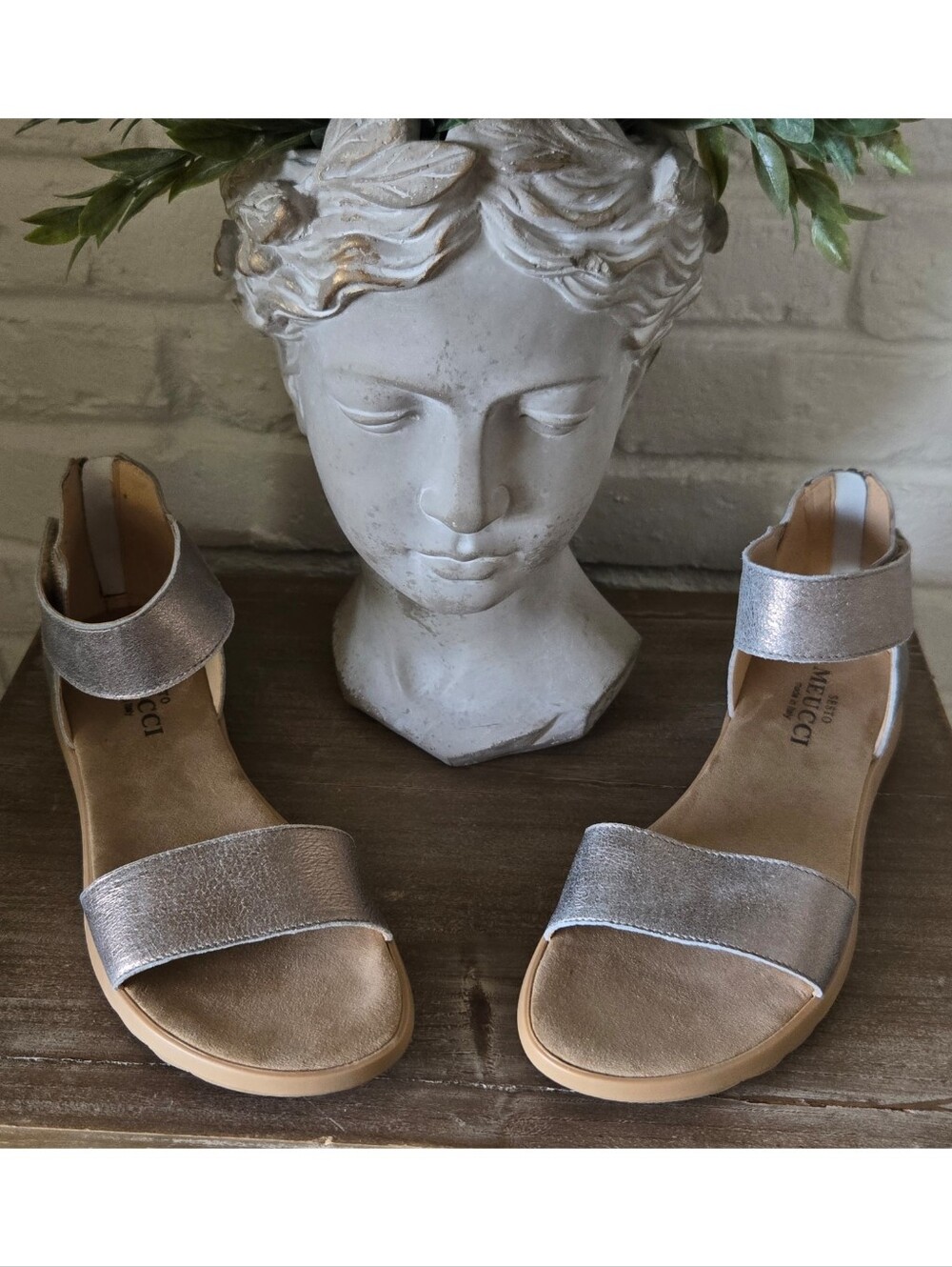 New ITALY Sesto Meucci Sandals, 8W, Nude Stardust, Everyday Vacation, $160